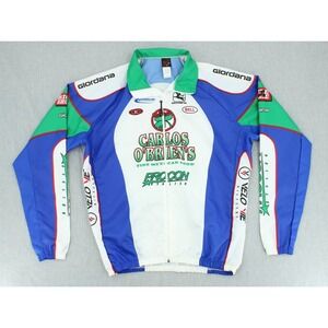 Giordana Carlos OBriens Cycling Jersey Mens XL Blue White Long Sleeve Italy
